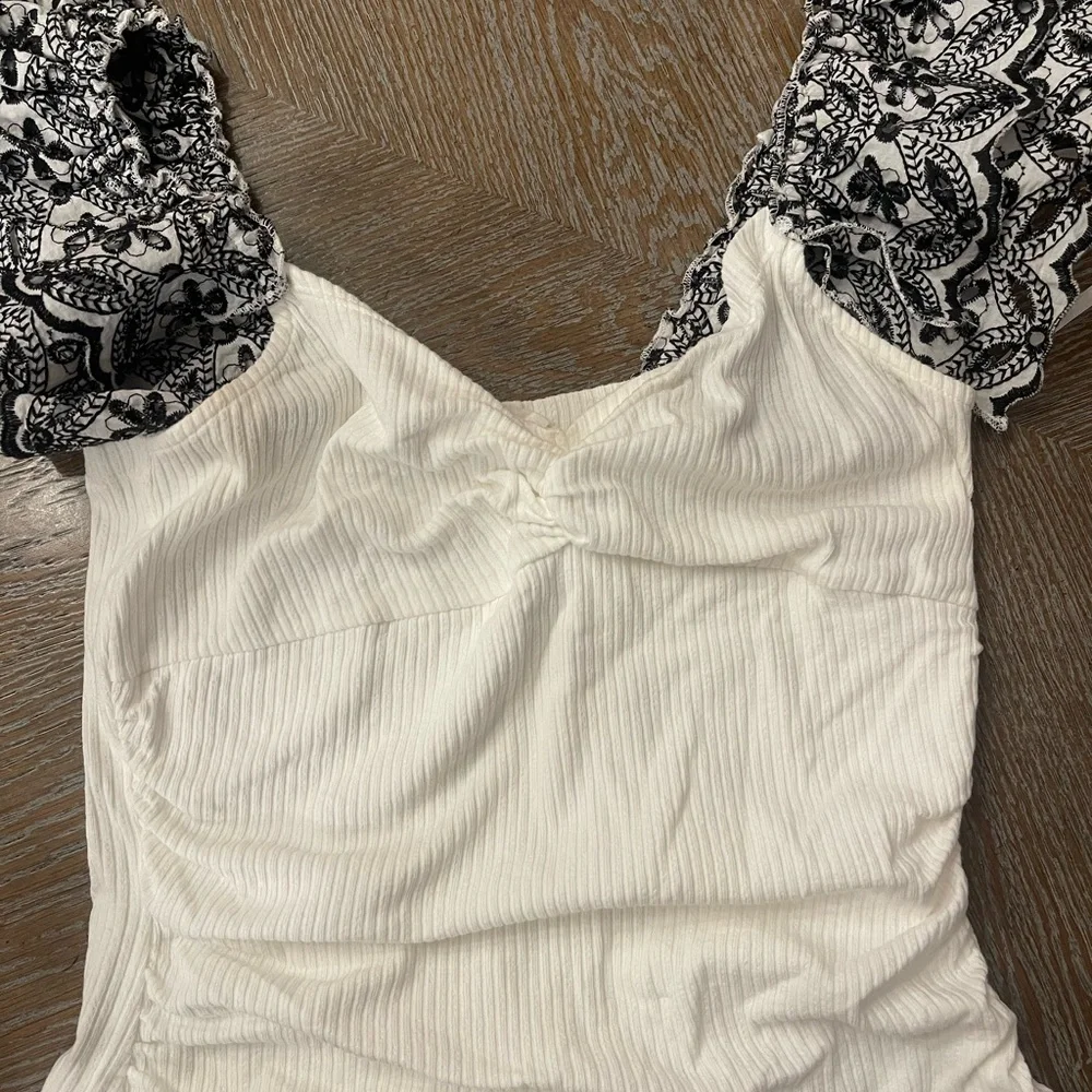 Anthropologie Elegant White and Black Women's Top